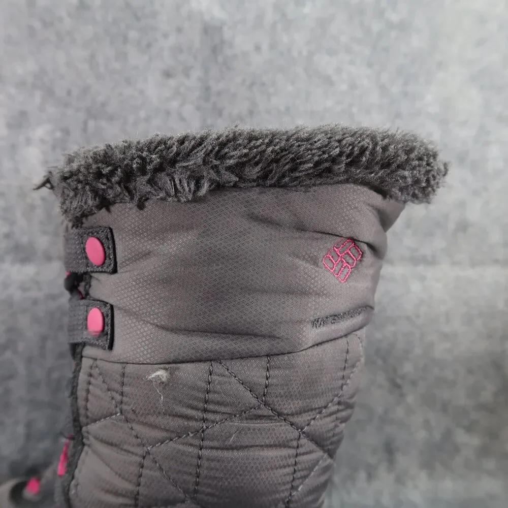Columbia Shoes Youth 5 Boots Winter Snow Minx Waterproof Lace Up Insulated Grey
